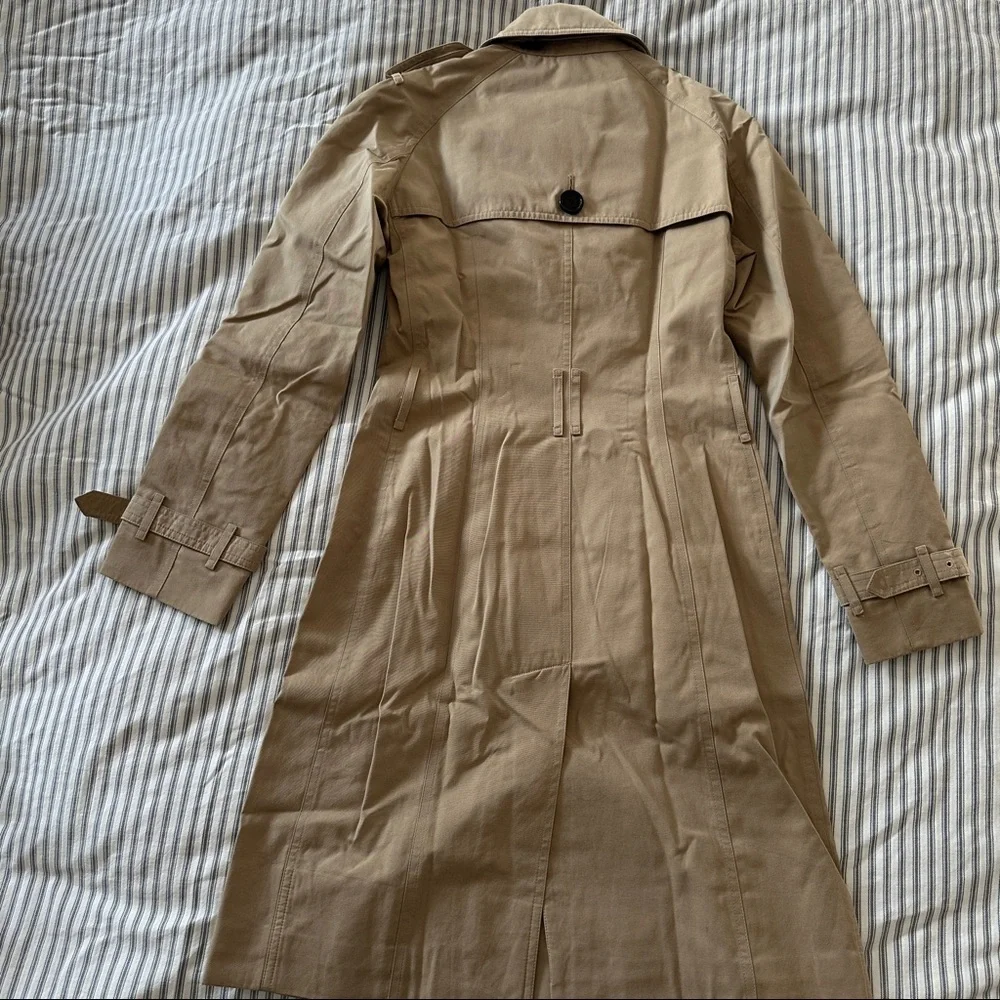 Burberry cotton gabardine long trench coat US 0 - Picture 4 of 15